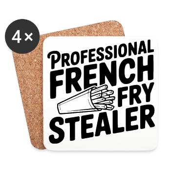 Professional French Fry Stealer - Coasters (set of 4) - white - Front