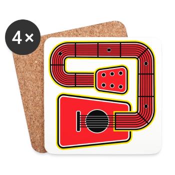 Rote Abstract Shape Gitarre - Untersetzer (4er-Set) - Weiß - Vorne