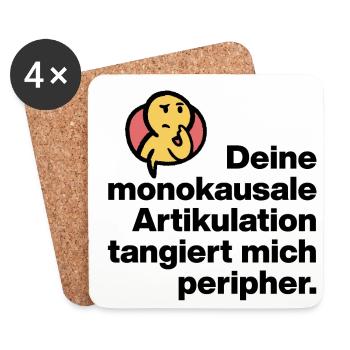 YOUR MONOCAUSAL ARTICULATION, STUPID SARCASM - Coasters (set of 4) - white - Front
