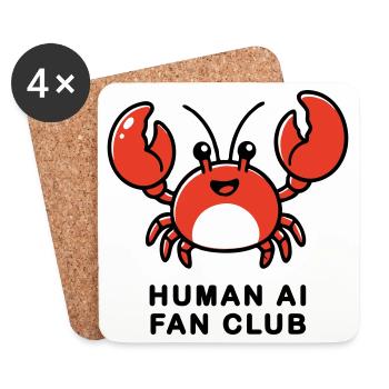 Human AI Fan Club - Coasters (set of 4) - white - Front