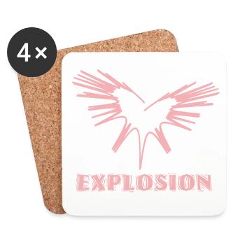 Love Explosion - Untersetzer (4er-Set) - Weiß - Vorne