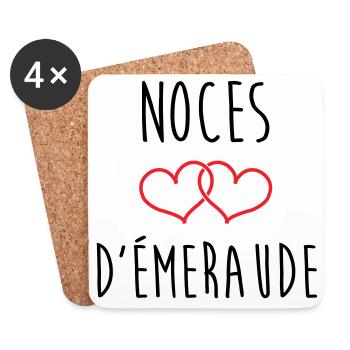 Emerald wedding anniversary: 40 years of marriage - Coasters (set of 4) - white - Front
