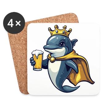 Dolphin Beer King - Coasters (set of 4) - white - Front