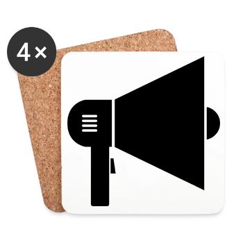 megaphone - Coasters (set of 4) - white - Front