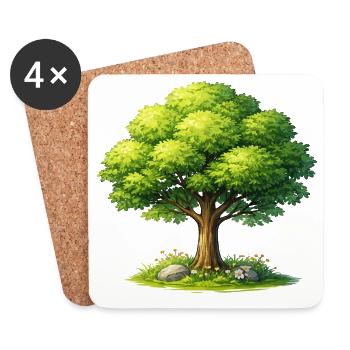 Tree in the sunlight - Coasters (set of 4) - white - Front