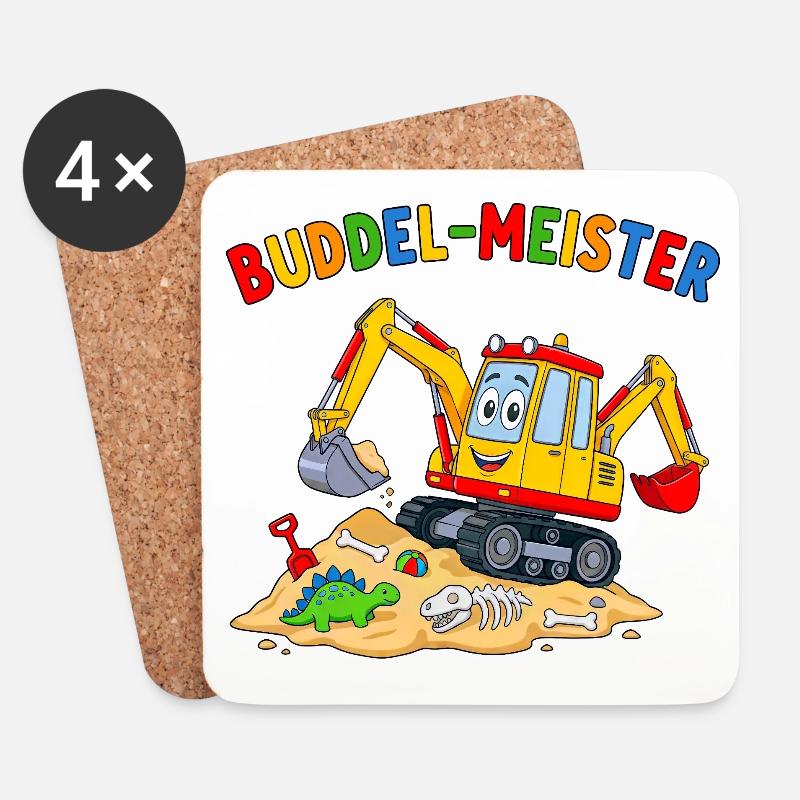 Digging Master Dino Adventure - Coasters (set of 4) - white