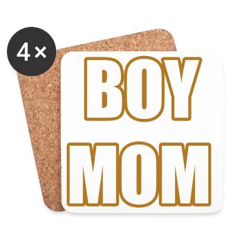 Boy Mom Proud Mother of Sons Statement Shirt - Coasters (set of 4) - white - Front