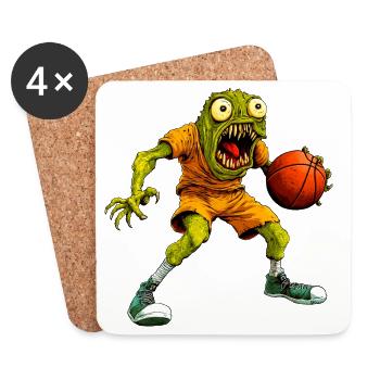 Monster Basketballer - Untersetzer (4er-Set) - Weiß - Vorne