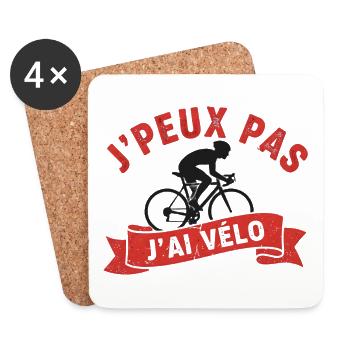J'peux pas j'ai vélo - Dessous de verre (lot de 4) - blanc - Devant