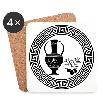 Symbol of Abundance (Black) - Coasters (set of 4) - white - Front