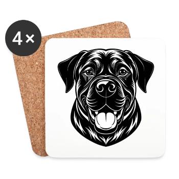 Mastiff dog - Coasters (set of 4) - white - Front