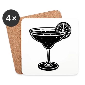 Margaritas - Dessous de verre (lot de 4) - blanc - Devant