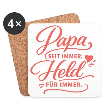 Dad Hero Forever – Father's Day Gift - Coasters (set of 4) - white - Front