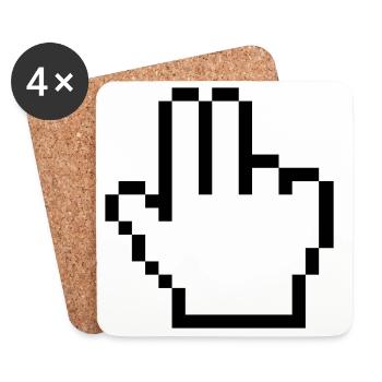 Maushand 2 Finger - Untersetzer (4er-Set) - Weiß - Vorne
