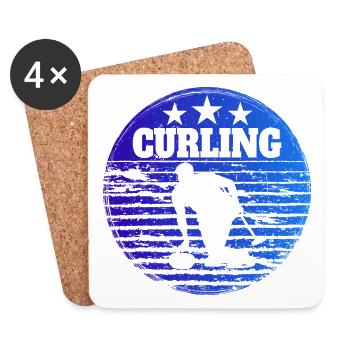 Curling Players Winter Sports Curling - Coasters (set of 4) - white - Front