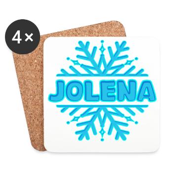 Jolena comme prénom - Dessous de verre (lot de 4) - blanc - Devant