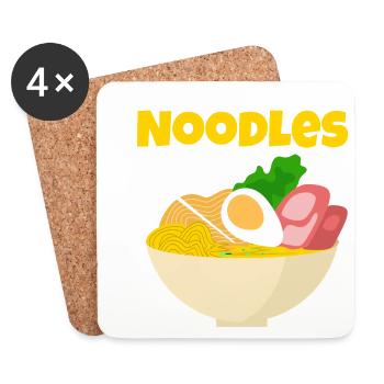 Nudeln Ramen-Liebhaber Geschenk lustiges Food-Shirt - Untersetzer (4er-Set) - Weiß - Vorne