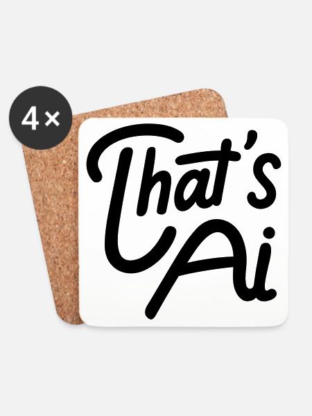 That's AI Handwritten Typography - Coasters (set of 4) - white