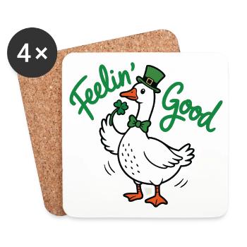Fühlender guter Ente-Leprechaun - Untersetzer (4er-Set) - Weiß - Vorne