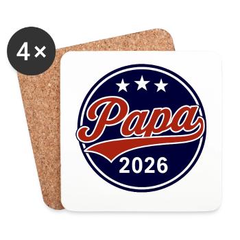 Papa 2026  - Untersetzer (4er-Set) - Weiß - Vorne