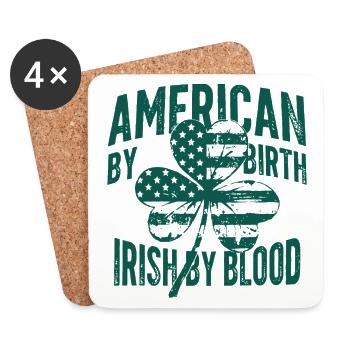 Irlandais de sang, Américain de naissance - Dessous de verre (lot de 4) - blanc - Devant