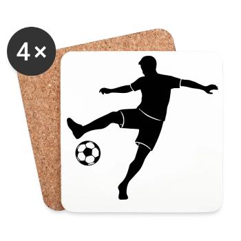 Soccer Player Makes Trick Soccer Monochrome Motif - Coasters (set of 4) - white - Front