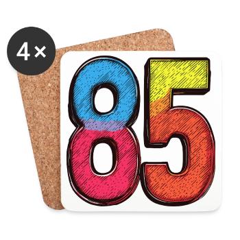 85 Nombre Coloré - Dessous de verre (lot de 4) - blanc - Devant