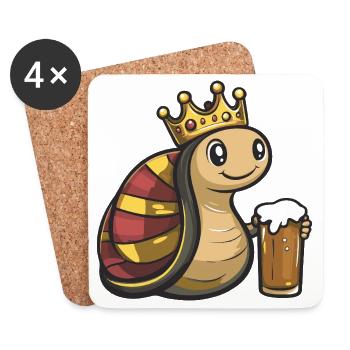 Snail Beer King - Coasters (set of 4) - white - Front