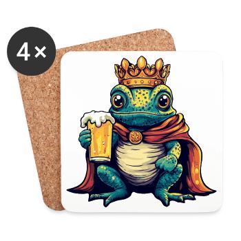 Chameleon Beer King - Coasters (set of 4) - white - Front
