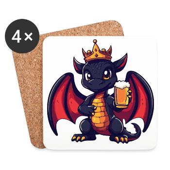 Dragon Beer King - Coasters (set of 4) - white - Front