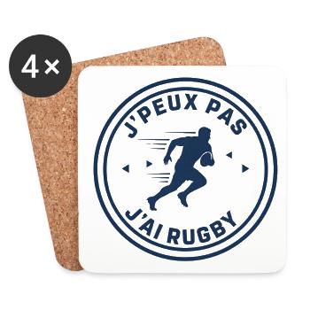 I can't I have rugby - Coasters (set of 4) - white - Front