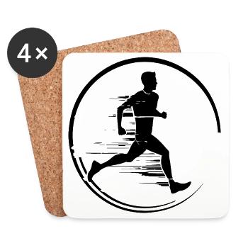 Running Marathon Femme Silhouette - Dessous de verre (lot de 4) - blanc - Devant