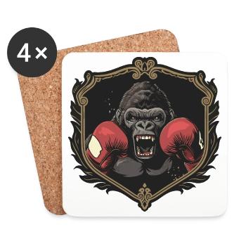 Gorilla Boxer MMA - Coasters (set of 4) - white - Front