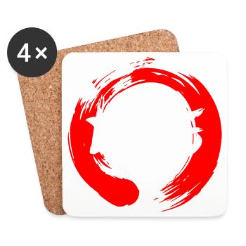 NC5 Nunchaku logo - Coasters (set of 4) - white - Front