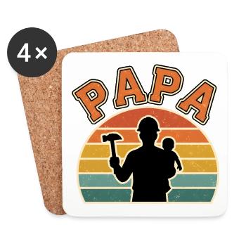Daddy and Baby at Dusk - Coasters (set of 4) - white - Front
