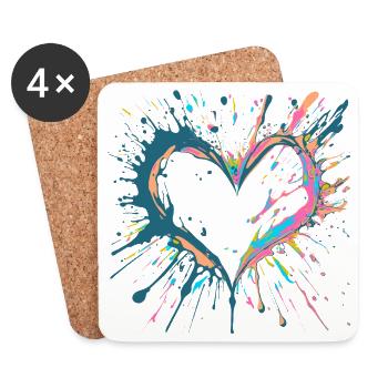 Key West inspired Heart light - Coasters (set of 4) - white - Front