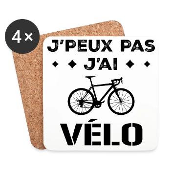 I CAN'T, I HAVE A BIKE - Coasters (set of 4) - white - Front