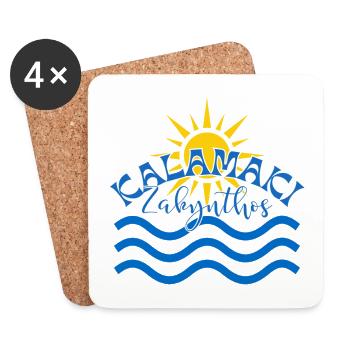 Kalamaki Zakynthos Soleil et Vagues - Dessous de verre (lot de 4) - blanc - Devant