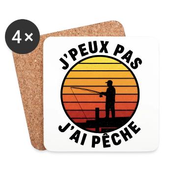 I can't I peach – sunset - Coasters (set of 4) - white - Front