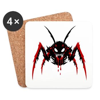Dämonisches Insektenmonster - Untersetzer (4er-Set) - Weiß - Vorne