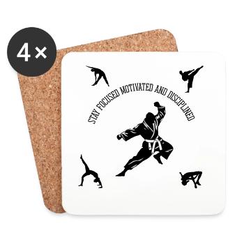 Fitness Combat - Dessous de verre (lot de 4) - blanc - Devant