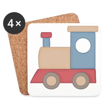 Colorful Move Illustration Railway - Coasters (set of 4) - white - Front