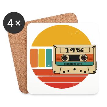 1956 Birthday 1956 Born 1956 Birthday - Coasters (set of 4) - white - Front