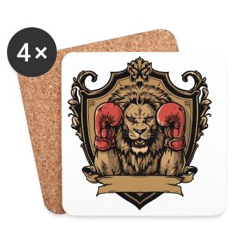 Lion Boxer MMA - Coasters (set of 4) - white - Front