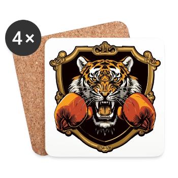 Tiger Boxer MMA - Coasters (set of 4) - white - Front