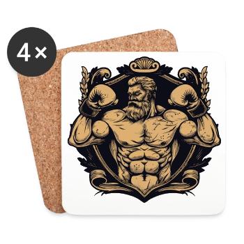 Fighter Boxer MMA - Coasters (set of 4) - white - Front