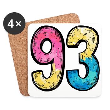 93 Number Colorful - Coasters (set of 4) - white - Front