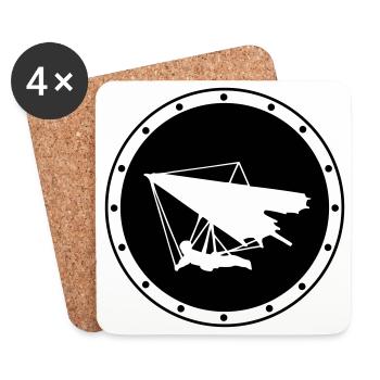 Minimalistisches Ring-Delta-Flügelabzeichen - Untersetzer (4er-Set) - Weiß - Vorne