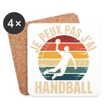 Ich kann nicht, ich habe Handball, Handball-Geschenk - Untersetzer (4er-Set) - Weiß - Vorne