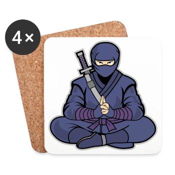 Ninja Zen – Martial Arts & Combat Sports - Dessous de verre (lot de 4) - blanc - Devant